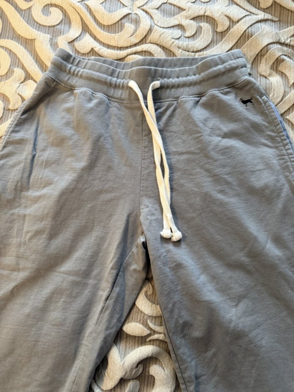 The Black Dog Sweatpants Women Blue Gray Drawstring Casual Lounge Cozy Small